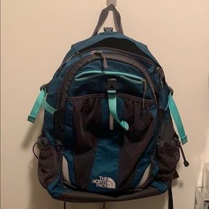 Turquoise/teal North Face Backpack Bag